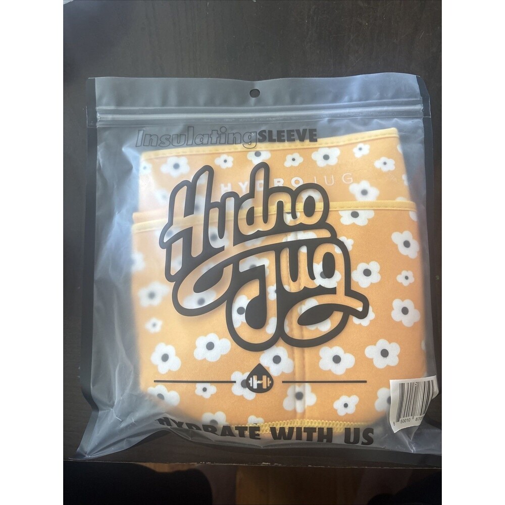 HydroJug Neoprene Sleeve & Strap Yellow w/White Flowers NIB